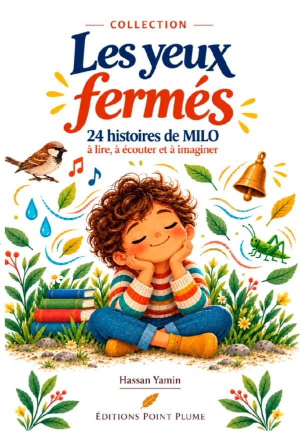 Couverture du livre Les yeux fermés – 24 histoires de Milo, de Hassan Yamin, Éditions Point Plume
